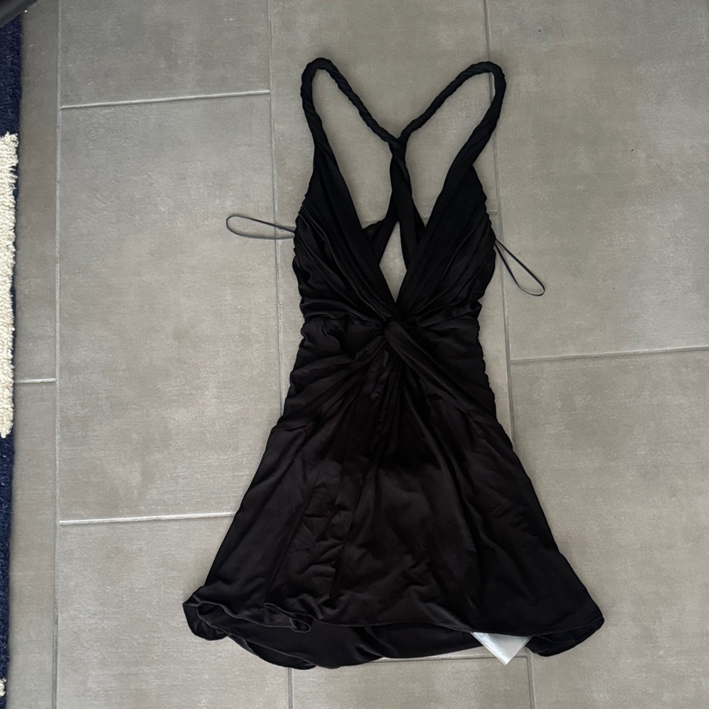 Tom Ford Twisted Viscose Stretch Jersey Backless Mini Dress Deep V - Picture 5 of 6